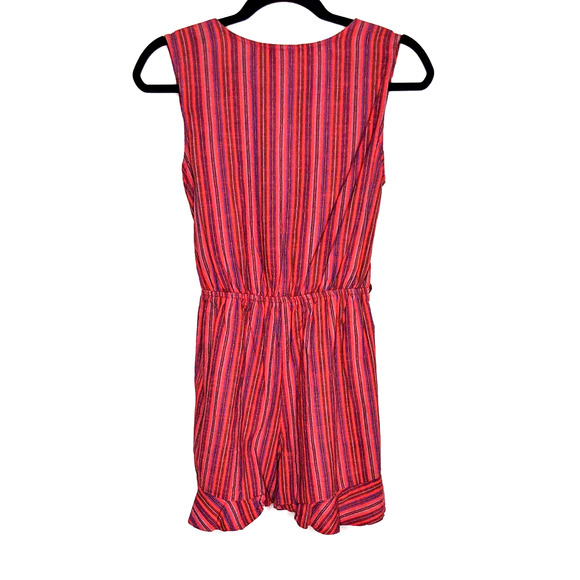 JAPNA • Red Striped Tie Waist Romper Sz Med NEW - Picture 7 of 7